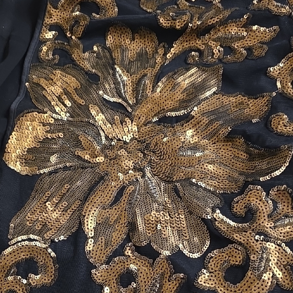 Chico's Black and Gold Embroidered Sequin Jacket Size 4 - Picture 16 of 16